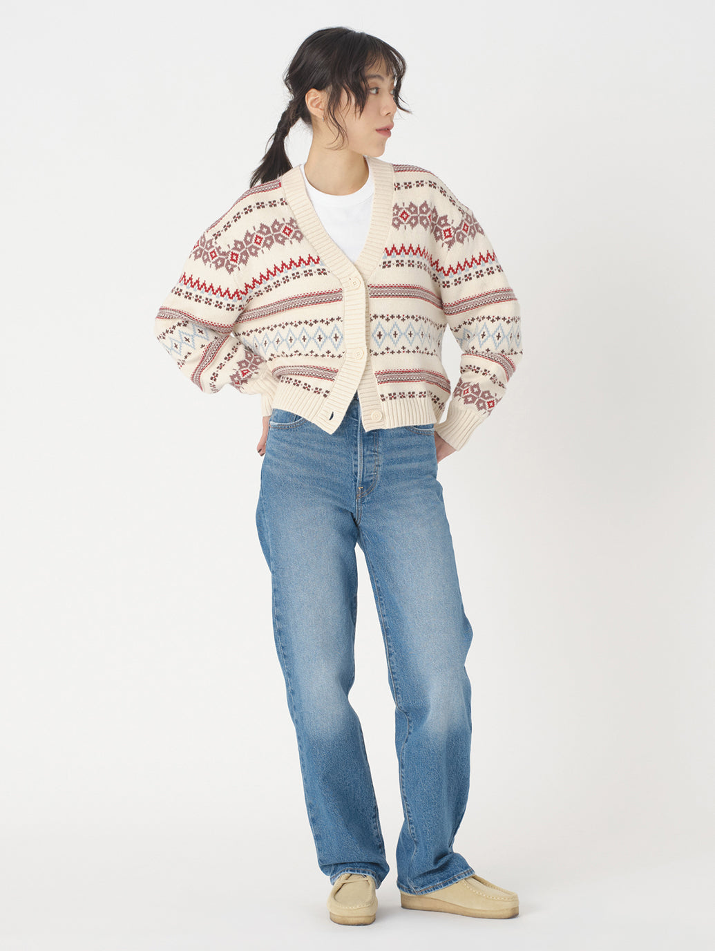 GALA FAIRISLE カーディガン ベージュ HAYLEY