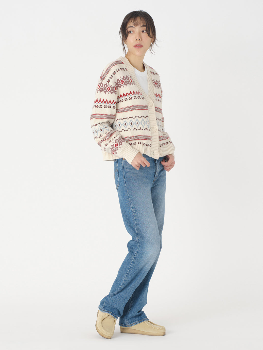 GALA FAIRISLE カーディガン ベージュ HAYLEY