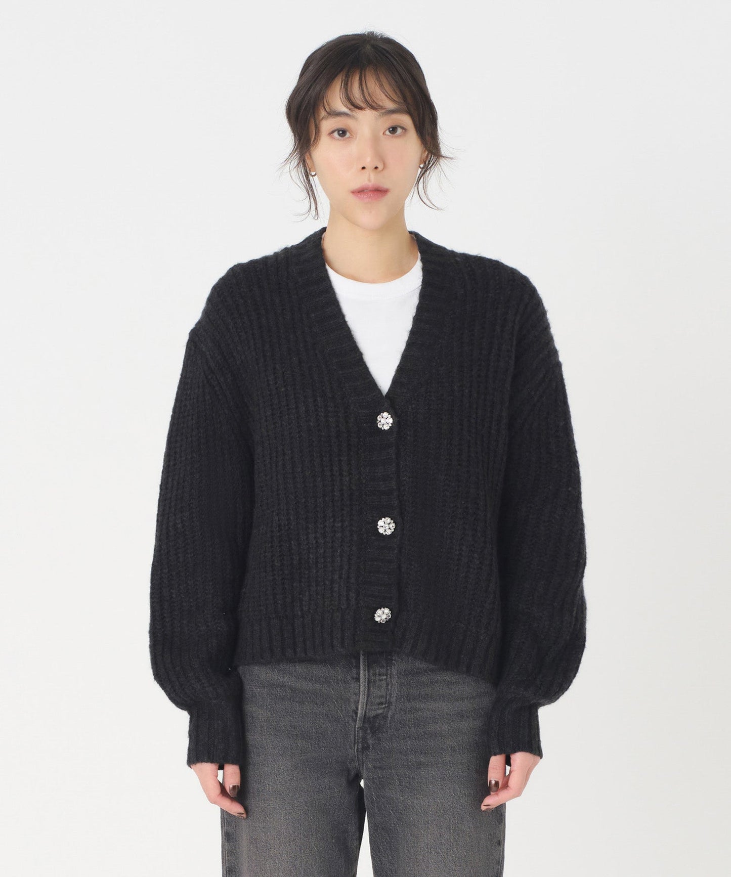 GALA FAIRISLE カーディガン ブラック CAVIAR