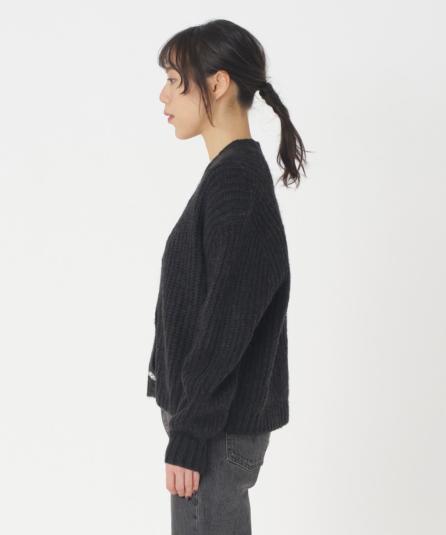 GALA FAIRISLE カーディガン ブラック CAVIAR