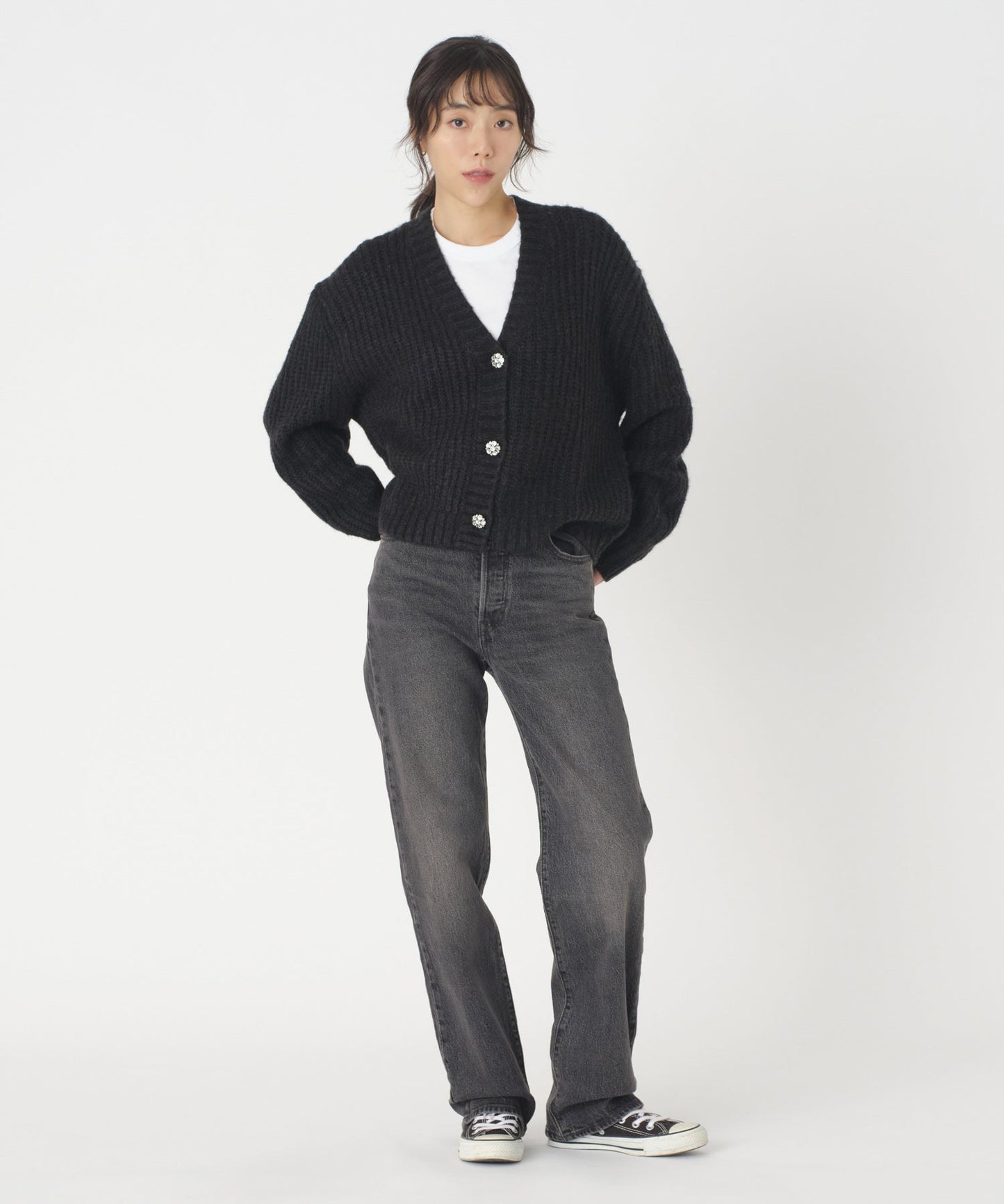 GALA FAIRISLE カーディガン ブラック CAVIAR