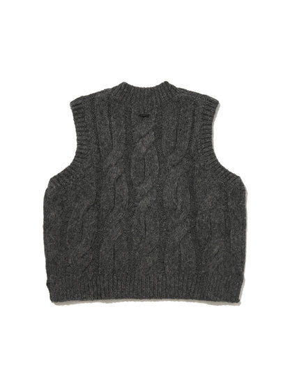 ISABEL ケーブルニットベスト グレー CHARCOAL HEATHER GREY