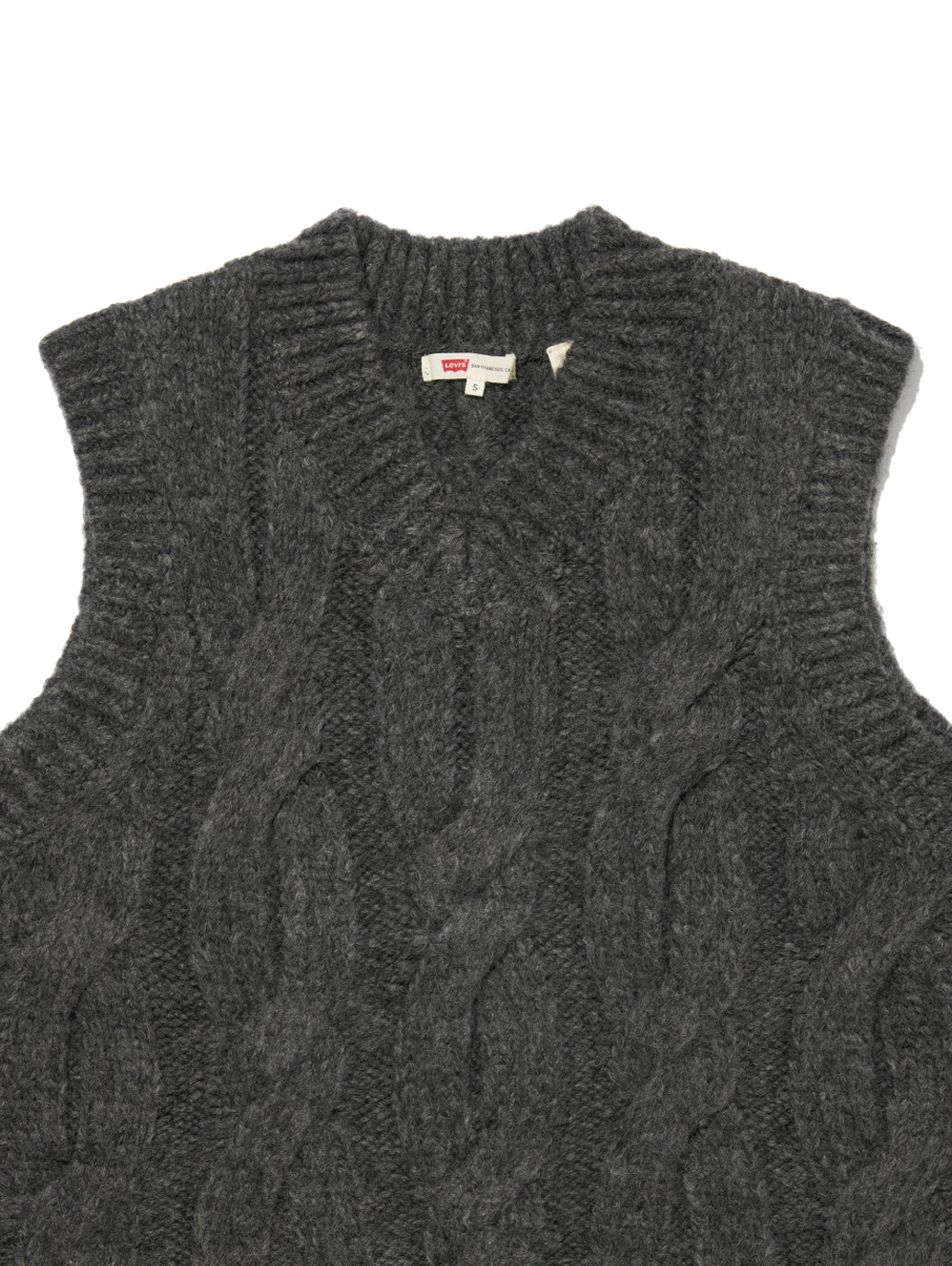 ISABEL ケーブルニットベスト グレー CHARCOAL HEATHER GREY