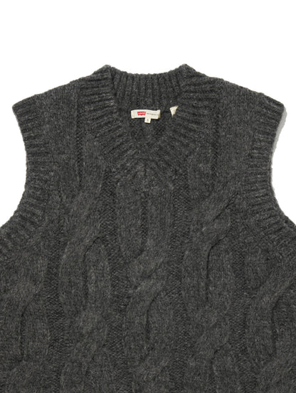 ISABEL ケーブルニットベスト グレー CHARCOAL HEATHER GREY