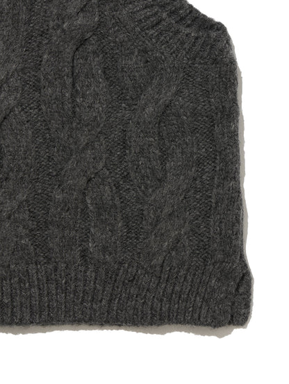 ISABEL ケーブルニットベスト グレー CHARCOAL HEATHER GREY