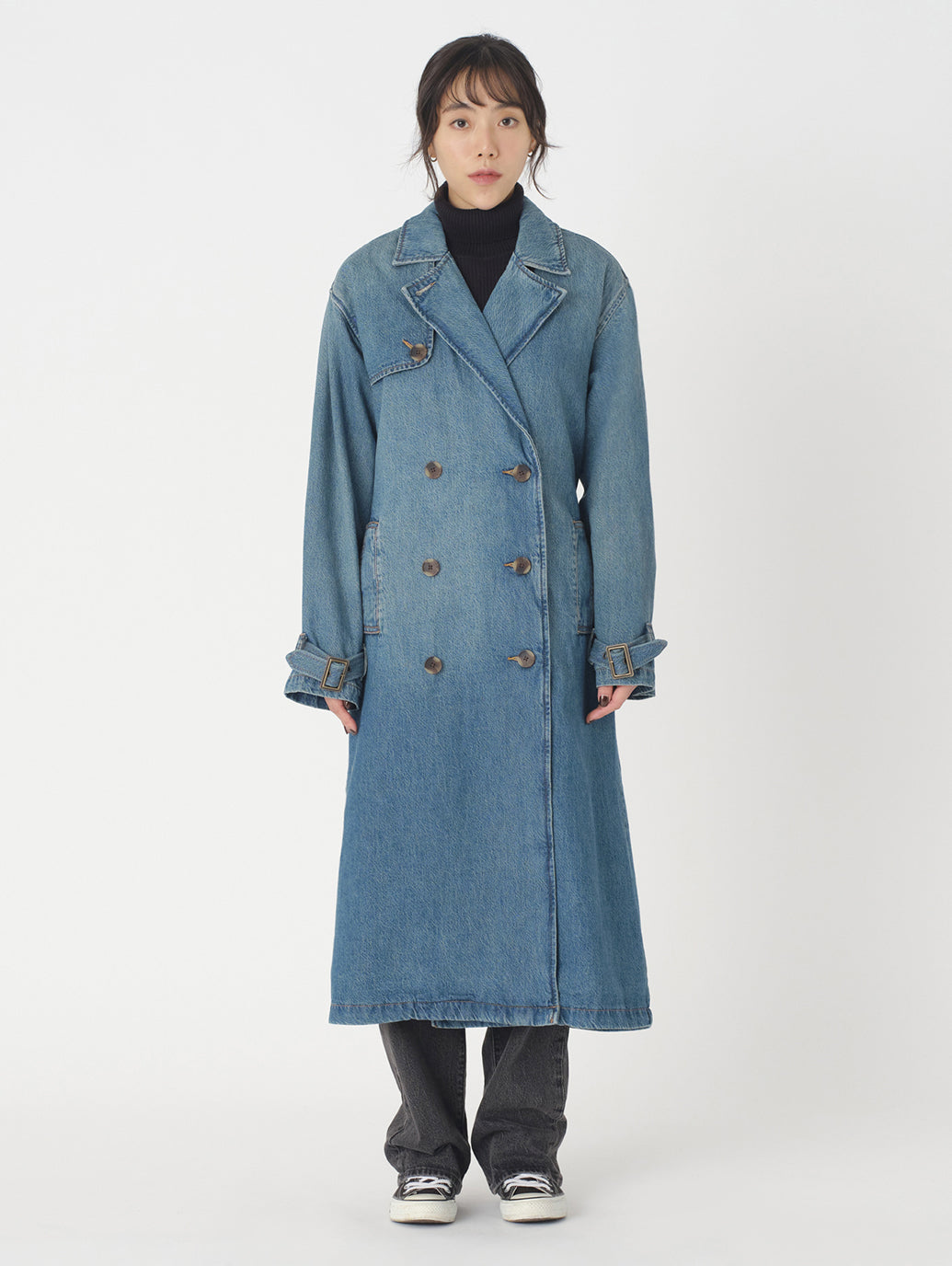 ロングトレンチコート ダークインディゴ
