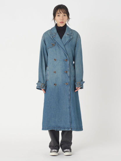 ロングトレンチコート ダークインディゴ