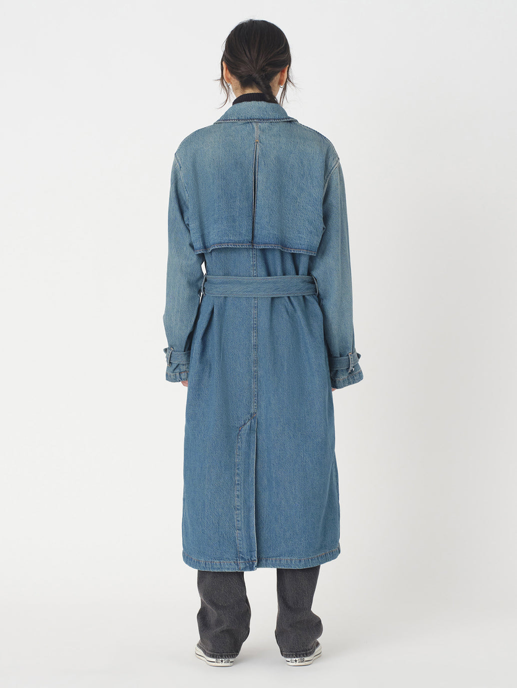 ロングトレンチコート ダークインディゴ