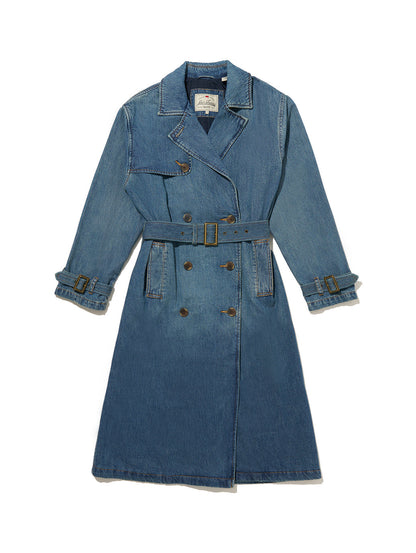 ロングトレンチコート ダークインディゴ