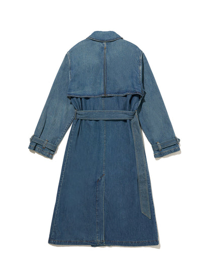 ロングトレンチコート ダークインディゴ