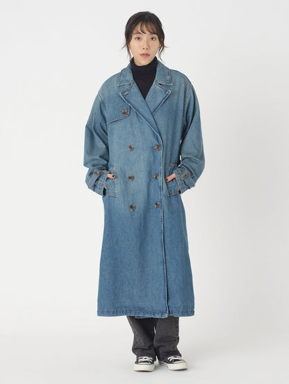 ロングトレンチコート ダークインディゴ