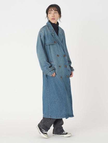 ロングトレンチコート ダークインディゴ