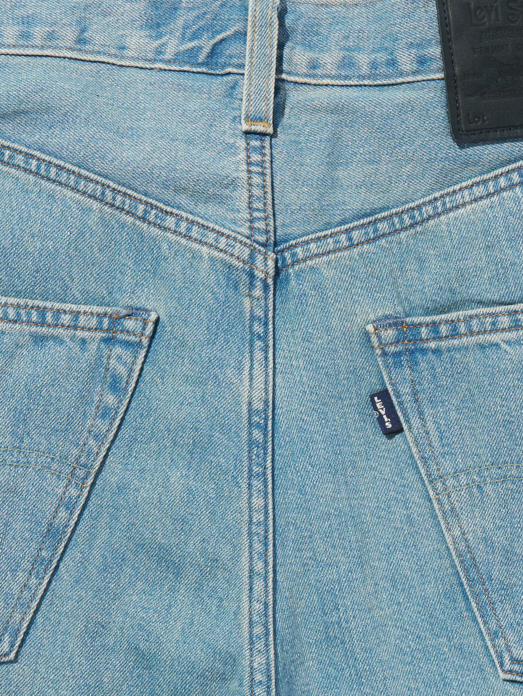 BLUETAB™ ワイドプリーツ CROP ジーンズ ライトインディゴ