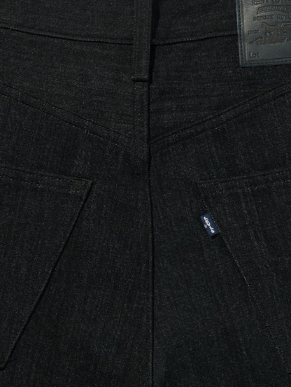 BLUETAB™ ワイドプリーツ CROP ジーンズ ブラック