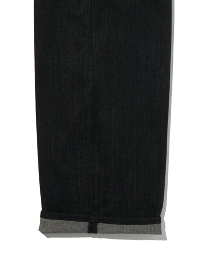 BLUETAB™ ワイドプリーツ CROP ジーンズ ブラック