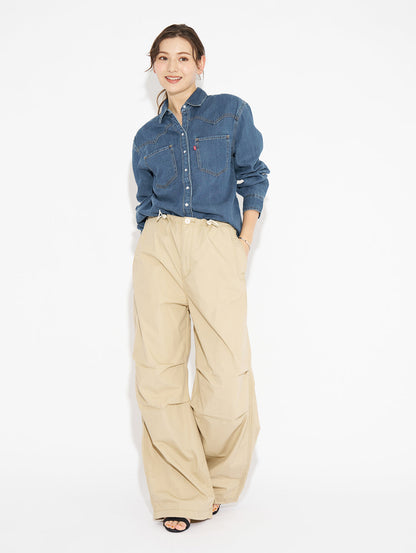 パラシュートパンツ ベージュ SAFARI