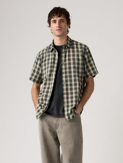 SS AUTHENTIC BUTTON DOWN Xavier Plaid PONDEROSA PI