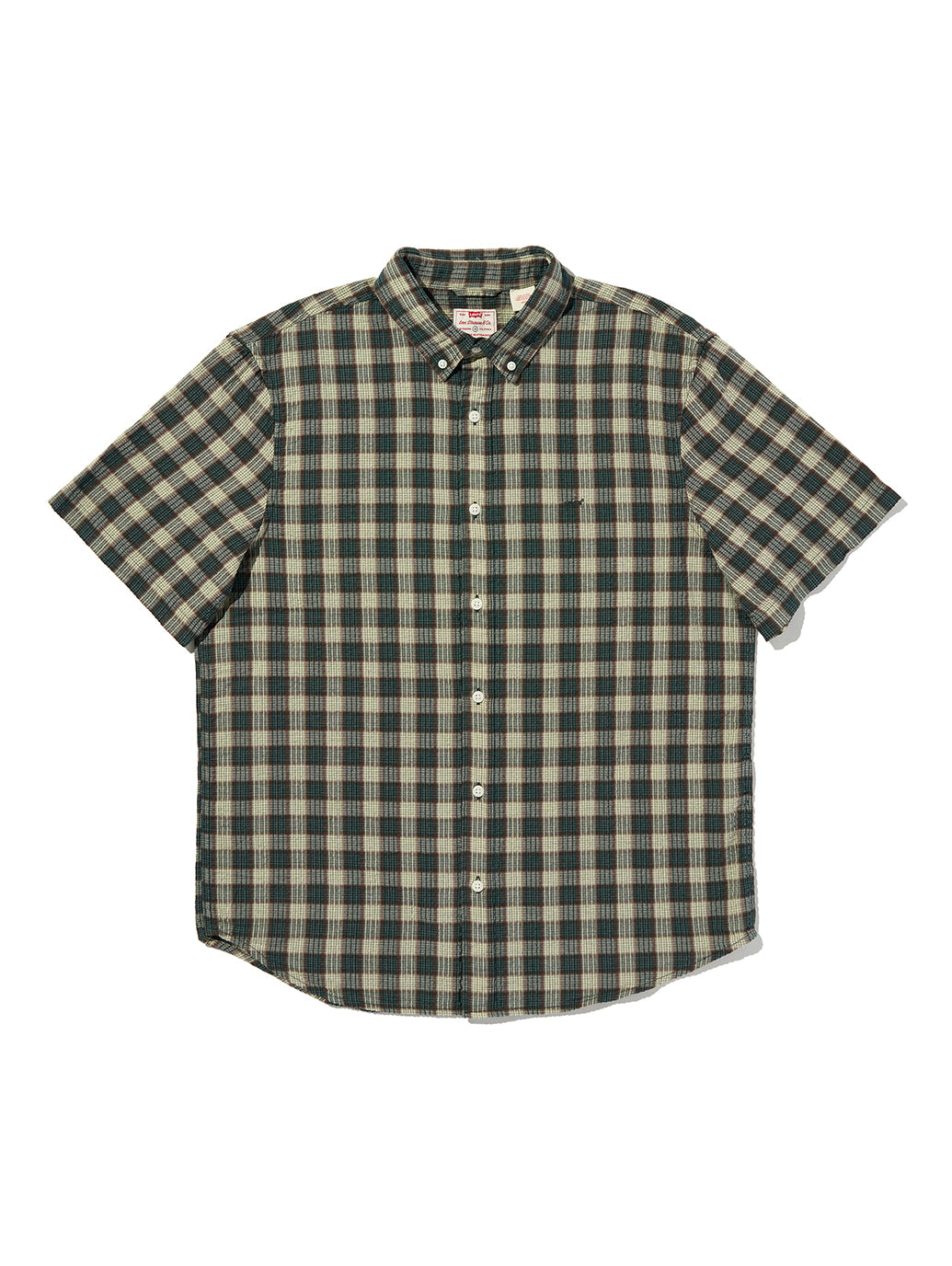 SS AUTHENTIC BUTTON DOWN Xavier Plaid PONDEROSA PI