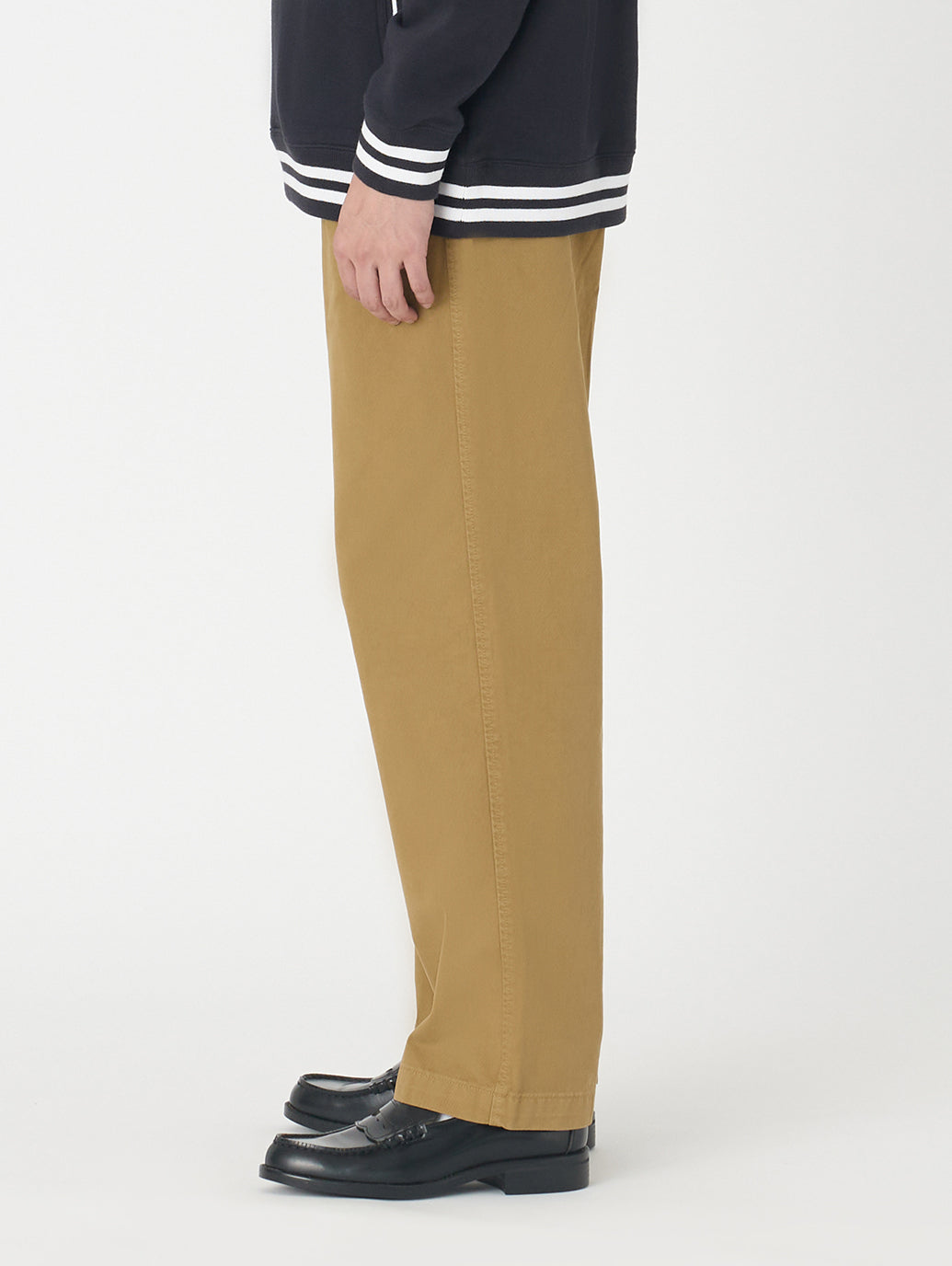 XX CHINO ルーズ ストレート プリーツ ブラウン BRITISH