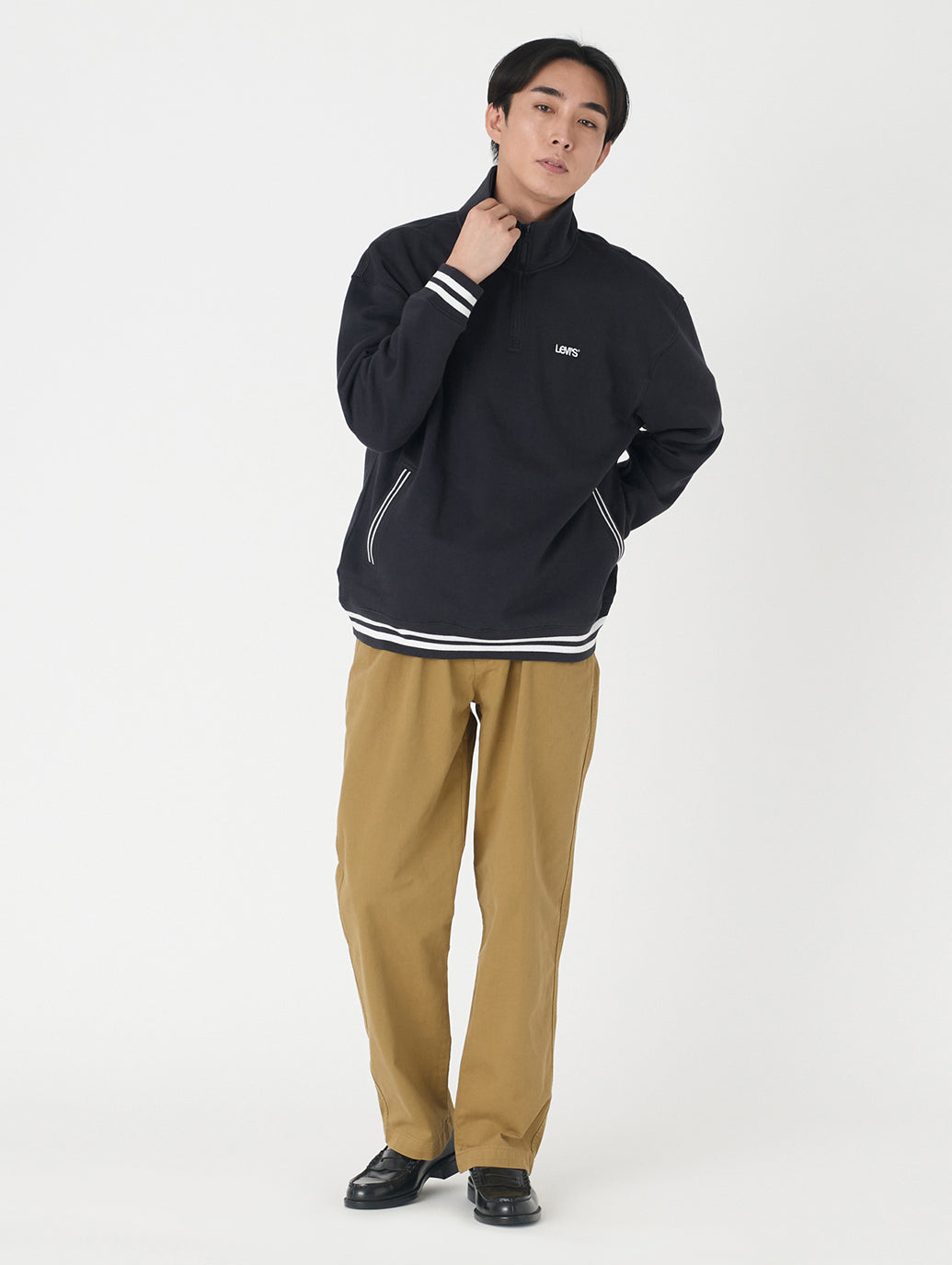 XX CHINO ルーズ ストレート プリーツ ブラウン BRITISH