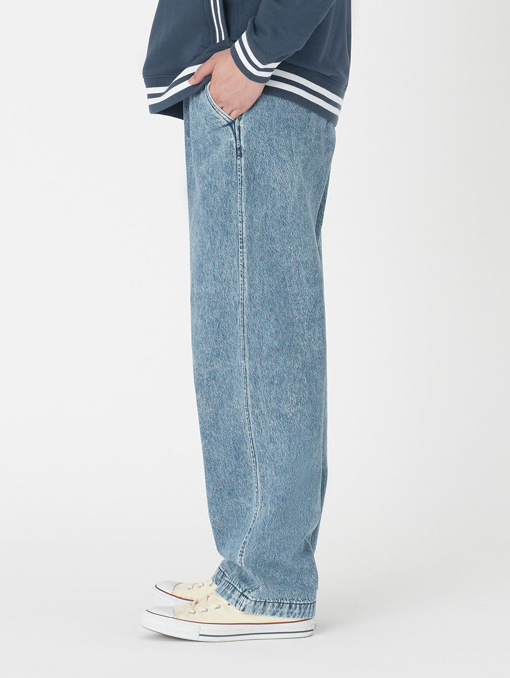 XX CHINO ルーズ ストレート プリーツ ミディアムインディゴ QUARTER PAST