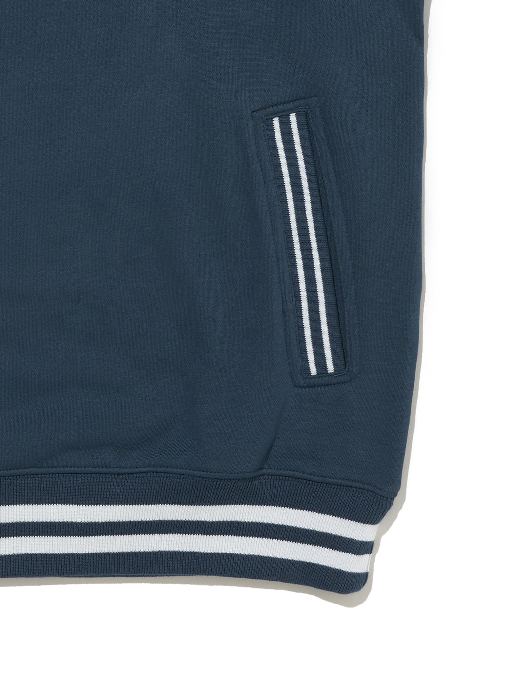 ハーフジップスウェットシャツ ブルー WILBOUR STRIPE