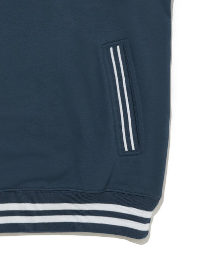 ハーフジップスウェットシャツ ブルー WILBOUR STRIPE