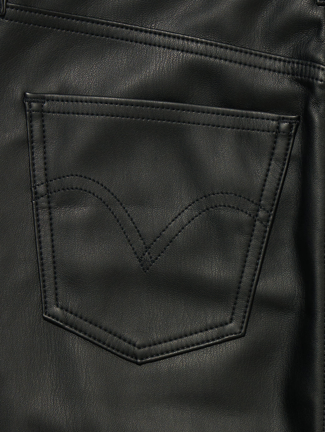 アンクル カラムスカート ブラック LEATHER NIGHT