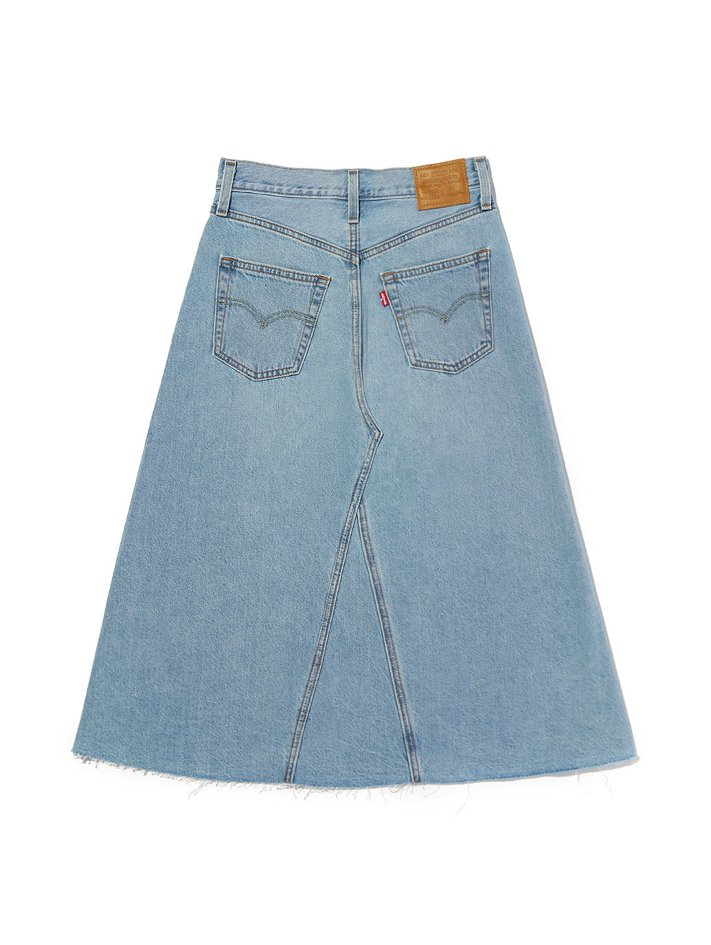 ハイライズ Aラインスカート ライトインディゴ