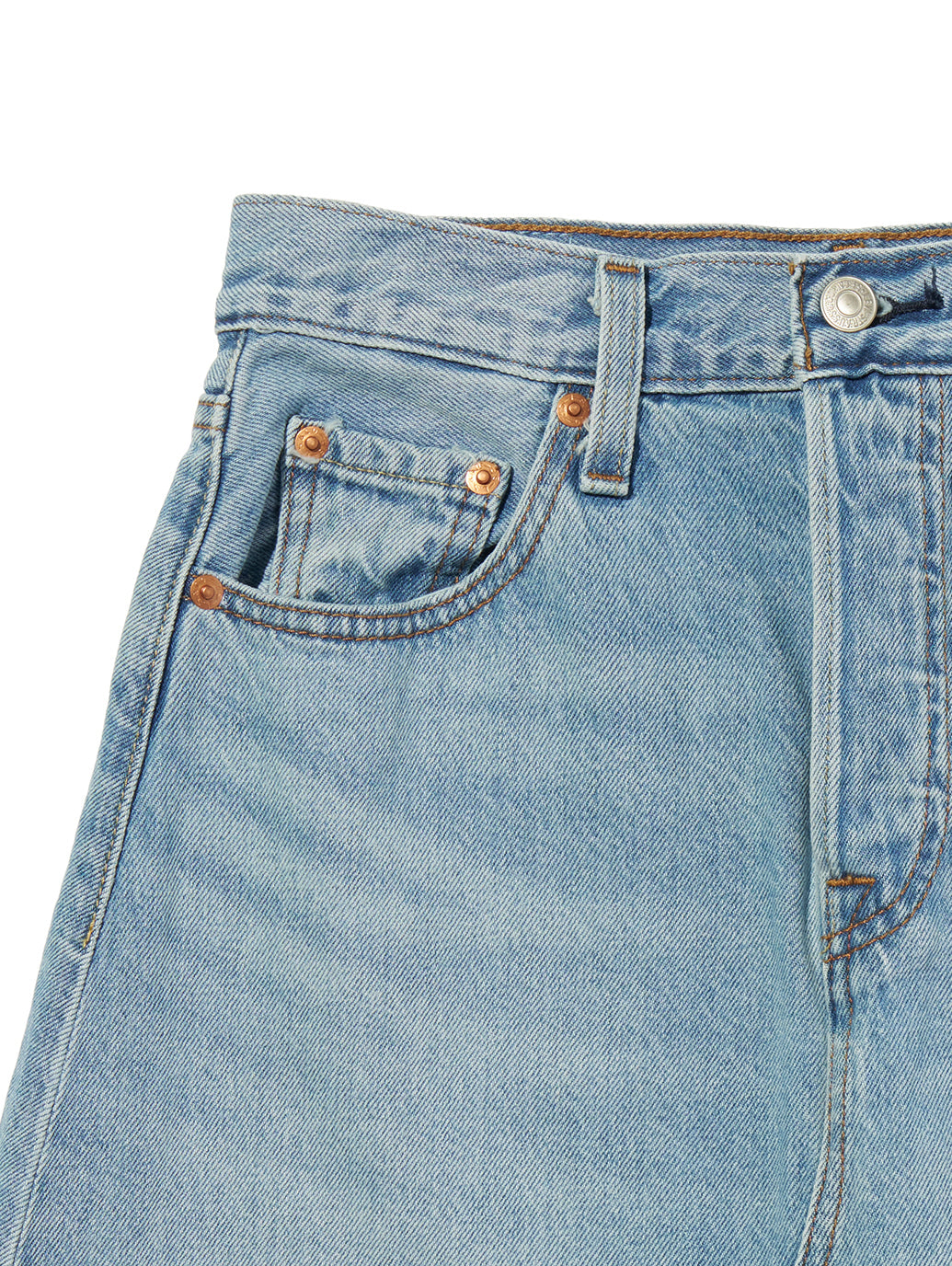 ハイライズ Aラインスカート ライトインディゴ