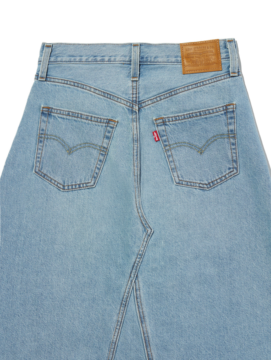 ハイライズ Aラインスカート ライトインディゴ