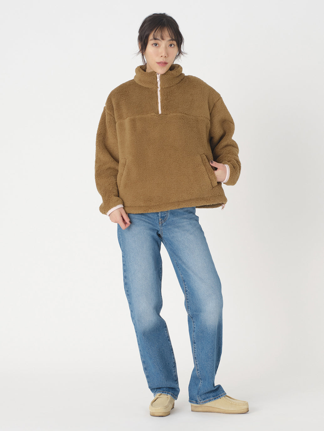 ハーフジップフリース ブラウン ERMINE