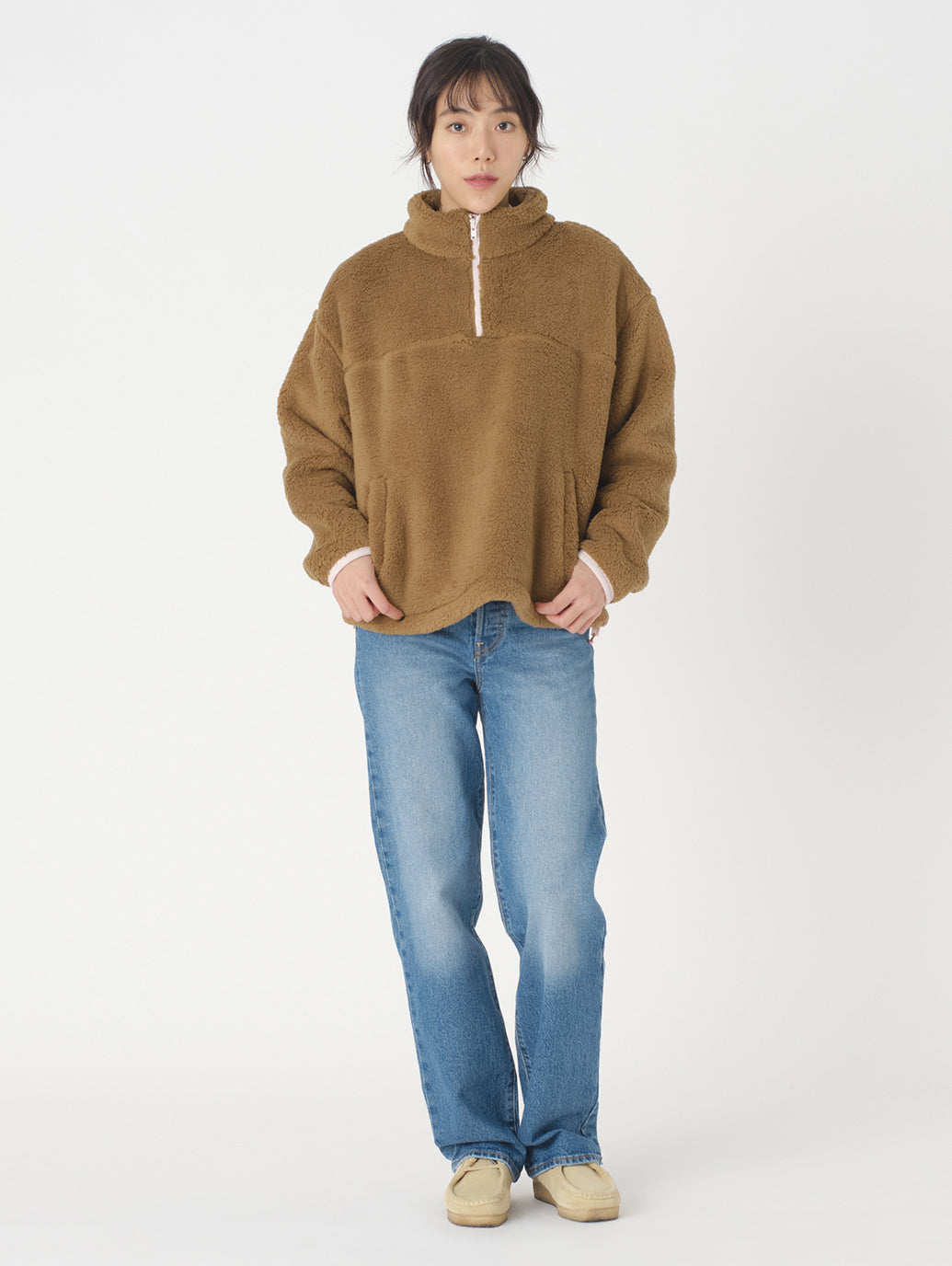 ハーフジップフリース ブラウン ERMINE