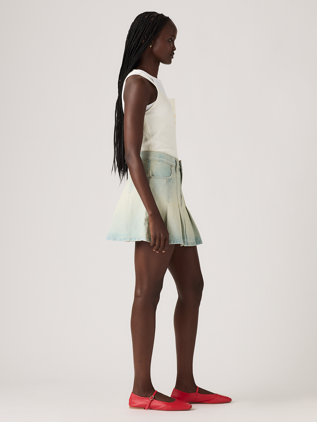 PLEATED ミニスカート