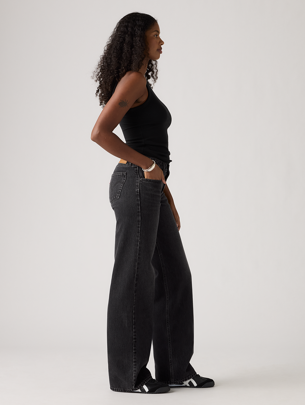 LOW LOOSE ジーンズ ブラック